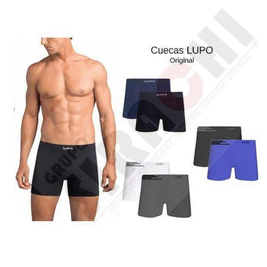 KIT 6 CUECAS BOXER SEM COSTURA MICROFIBRA LUPO 436