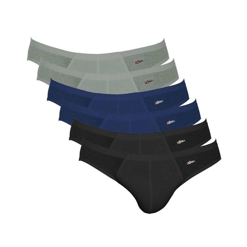Kit 6 Cuecas Zorba Slip Algodão 791 Mescla - GG