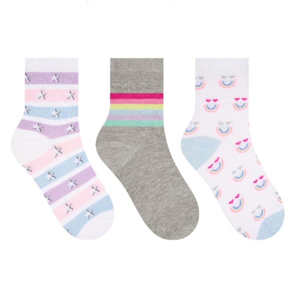 Kit 6 pares Meias Femininas Cano Médio Estampas Selene 7451