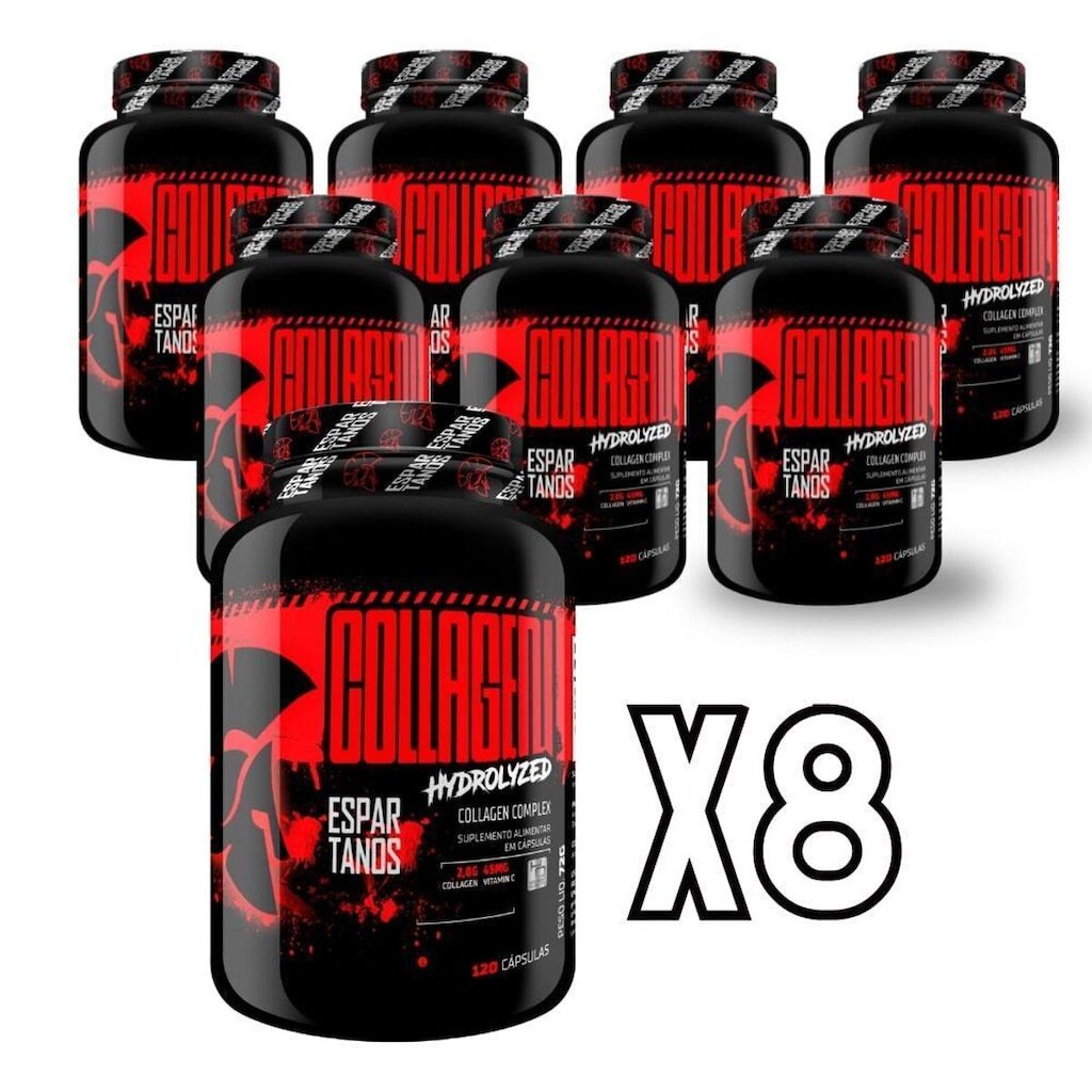 Kit 8X Colágeno  120 Cápsulas - Espartanos Series (960 Cáps)
