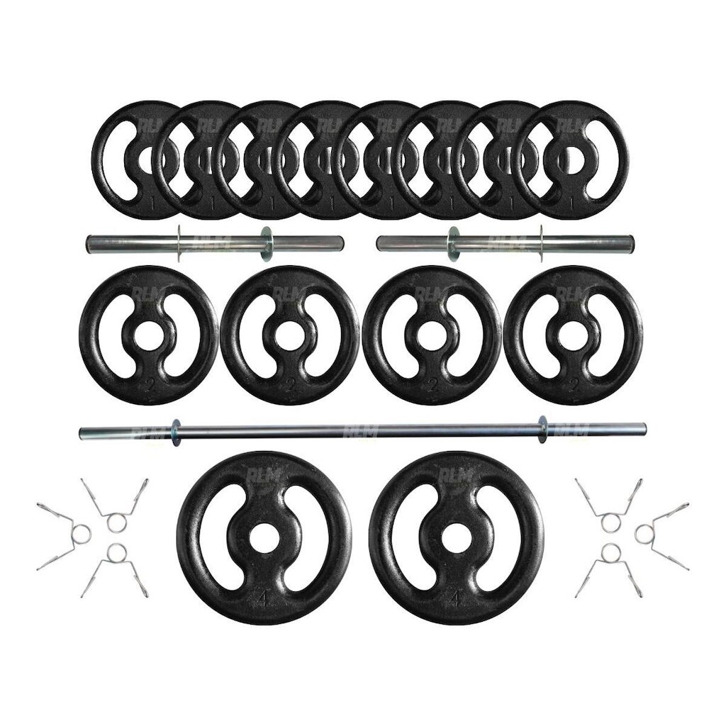 Kit Anilhas e Barras para Musculação - 23 Peças
