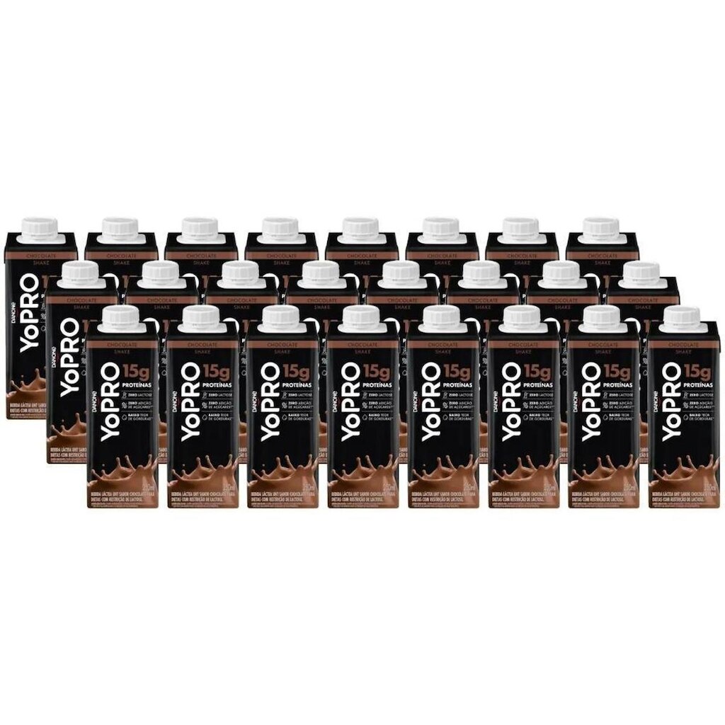 Kit Bebida Láctea UHT com 15g de Proteínas YoPRO Zero Açúcar 250ml 24 Unidades