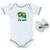 Kit Body + Pantufa para Bebê do Brasil Torcida Baby - 033 - Branco