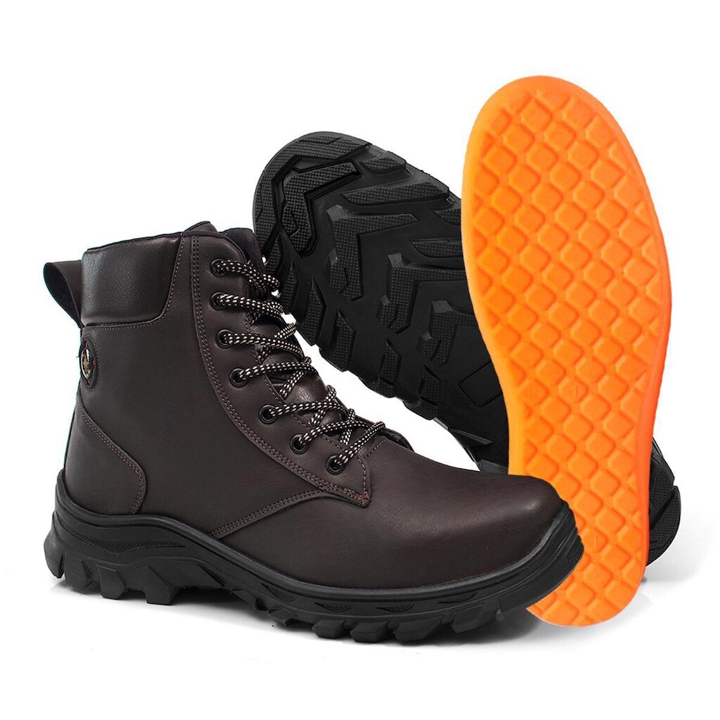 Kit Bota Masculina Adventure Com Palmilha Gel Trilha Tracking Resistente Confortavel