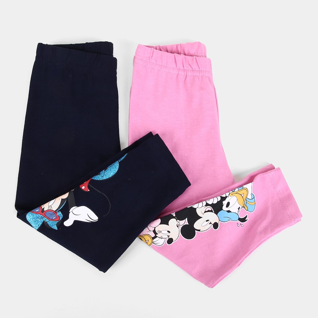 Kit Calça Legging Infantil Disney Minnie Mouse Menina - 2 Peças