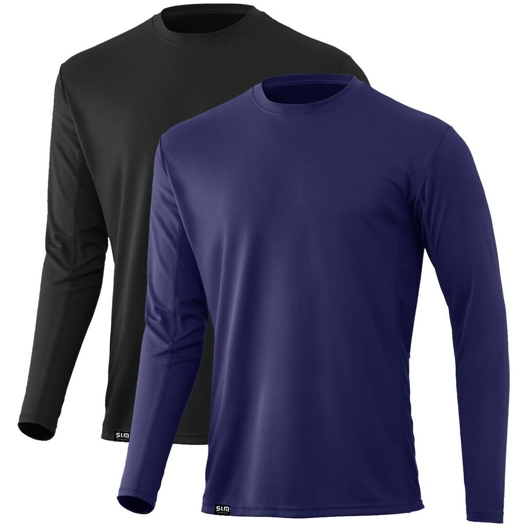 Kit com 2 Camiseta Masculina Proteção UV Solar Tecido Dry Esportes Térmica