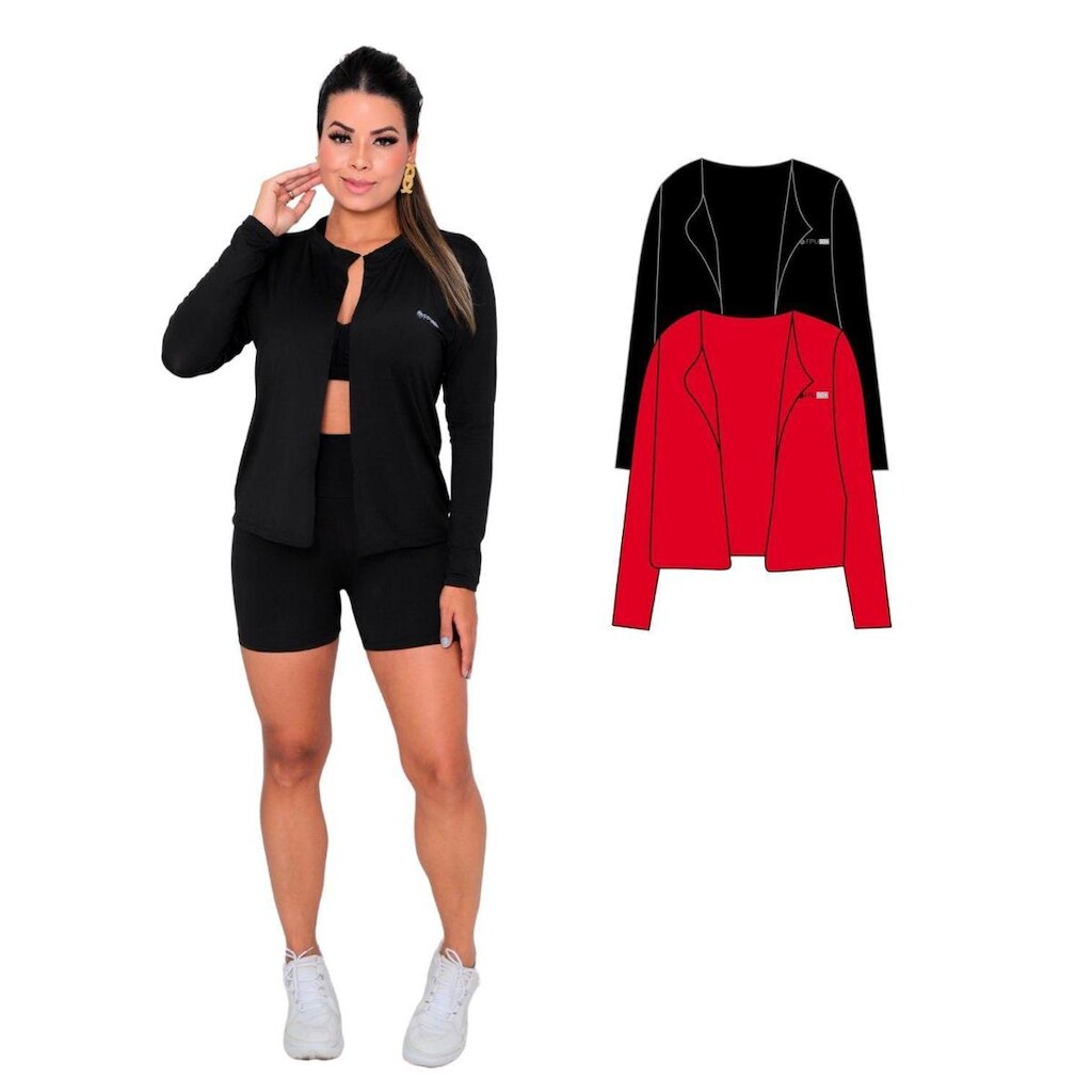 Kit Com 2 Casacos Camisas de Proteção UV Feminino