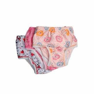 Kit com 3 Calcinhas Algodão Infantil Estampada Kellynha