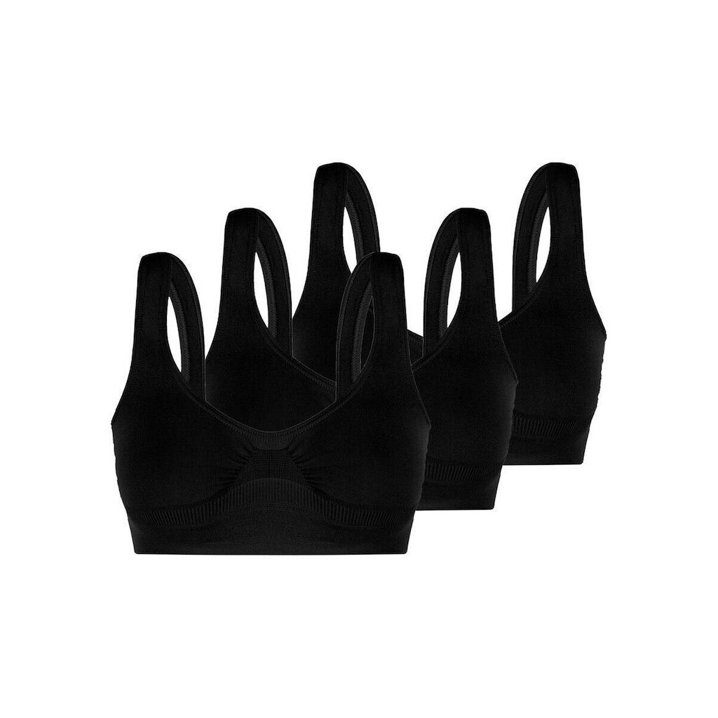 Kit com 3 Tops sem Aro e sem Bojo Loba 41300-001 Preto