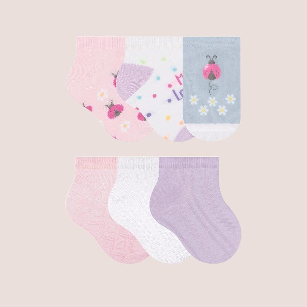Kit Com 6 Pares Meias Kids Cano Baixo Lisas Selene