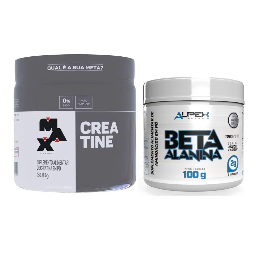 Kit Creatina 300g Max Titanium + Beta Alanina 100g Alpex