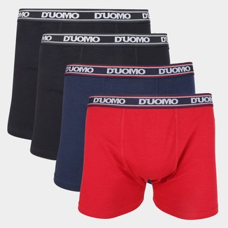 Kit Cueca Boxer Duomo Cotton Elástico 4 Peças