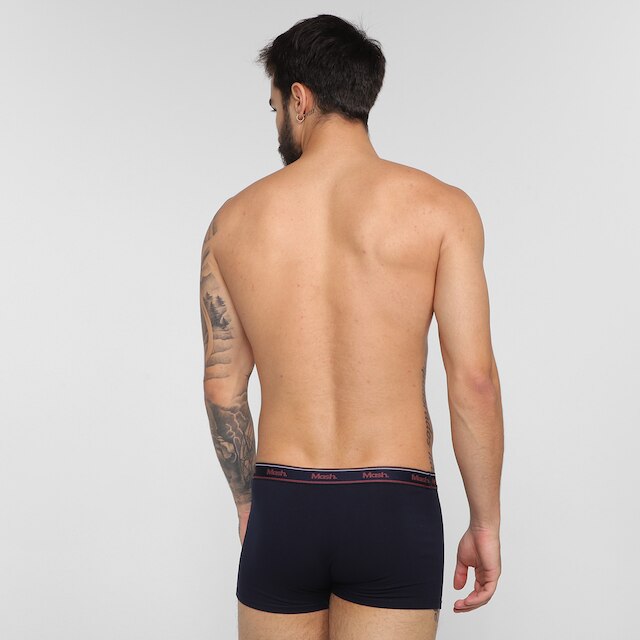 Kit Cueca Boxer Mash Cotton Elástico 10 Peças