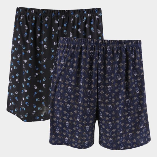 Kit Cueca Samba Canção La Math's Estampado 2 Peças - Preto+Marinho é ruim? Kit Cueca Samba Canção La Math's Estampado 2 Peças - Preto+Marinho é boa?