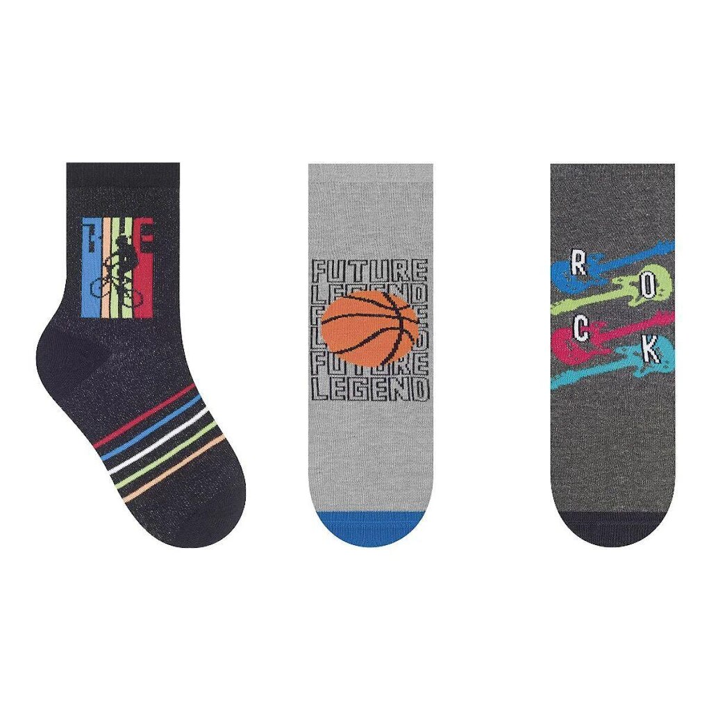 Kit de 3 pares de meias infantil masculina Selene