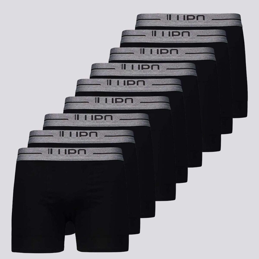 Kit de 9 Cuecas Boxer Lupo Anatomic Shape Preta e Cinza