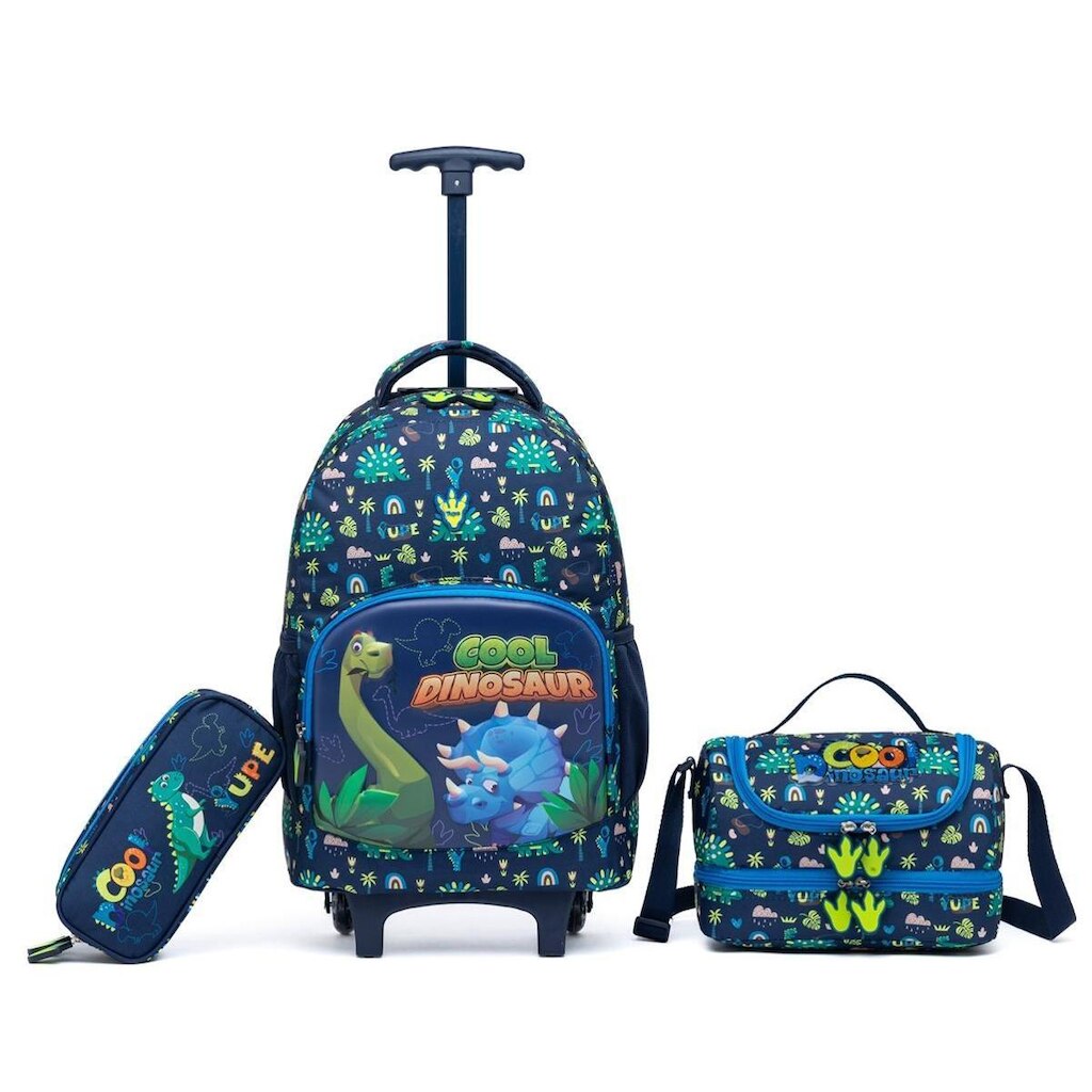 kit escolar Mochila de Rodinha Infantil  Estojo e Lancheira Térmica