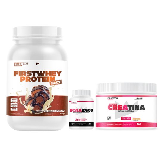 Kit First Tech First Whey Maize 900g + BCAA C/ 60 Cáps + Creatina 100g é ruim? Kit First Tech First Whey Maize 900g + BCAA C/ 60 Cáps + Creatina 100g é boa?