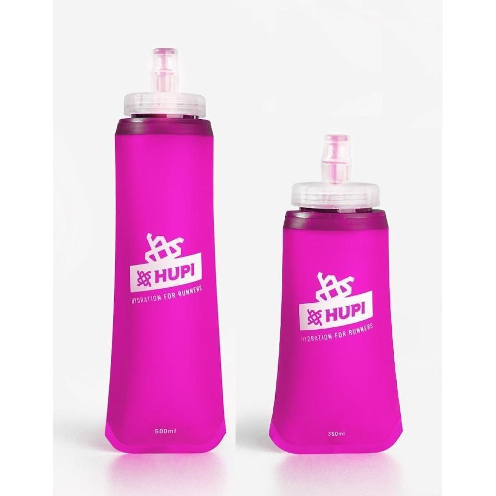 Kit Garrafas Dobráveis Soft Flash HUPI Rosa 350ml + 500ml