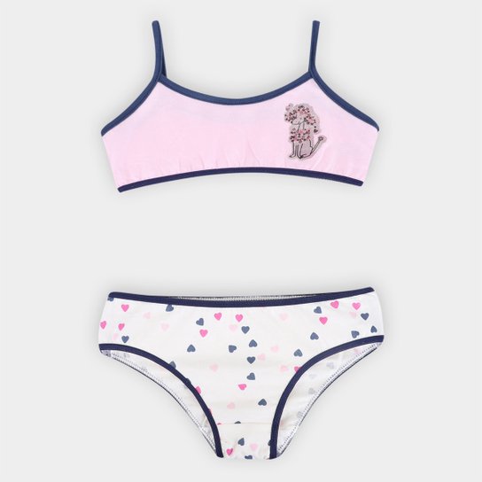 Kit Infantil Evanilda Top e Calcinha Daisydays Menina - Branco+Lilás Menor preço em Kit Infantil Evanilda Top e Calcinha Daisydays Menina - Branco+Lilás