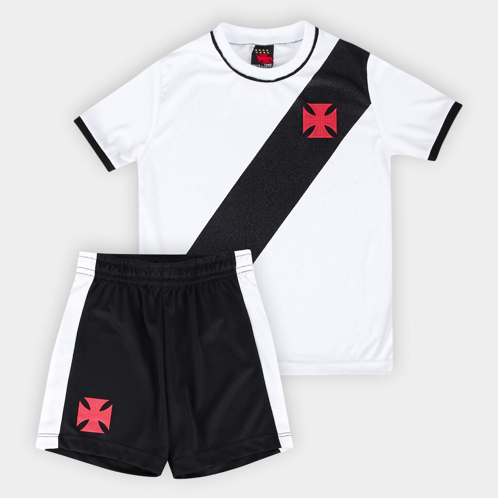 Kit Infantil Vasco Mini Craque Camisa + Calção Unissex