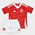 Kit Internacional Infantil 25/26 Adidas - Vermelho+Branco