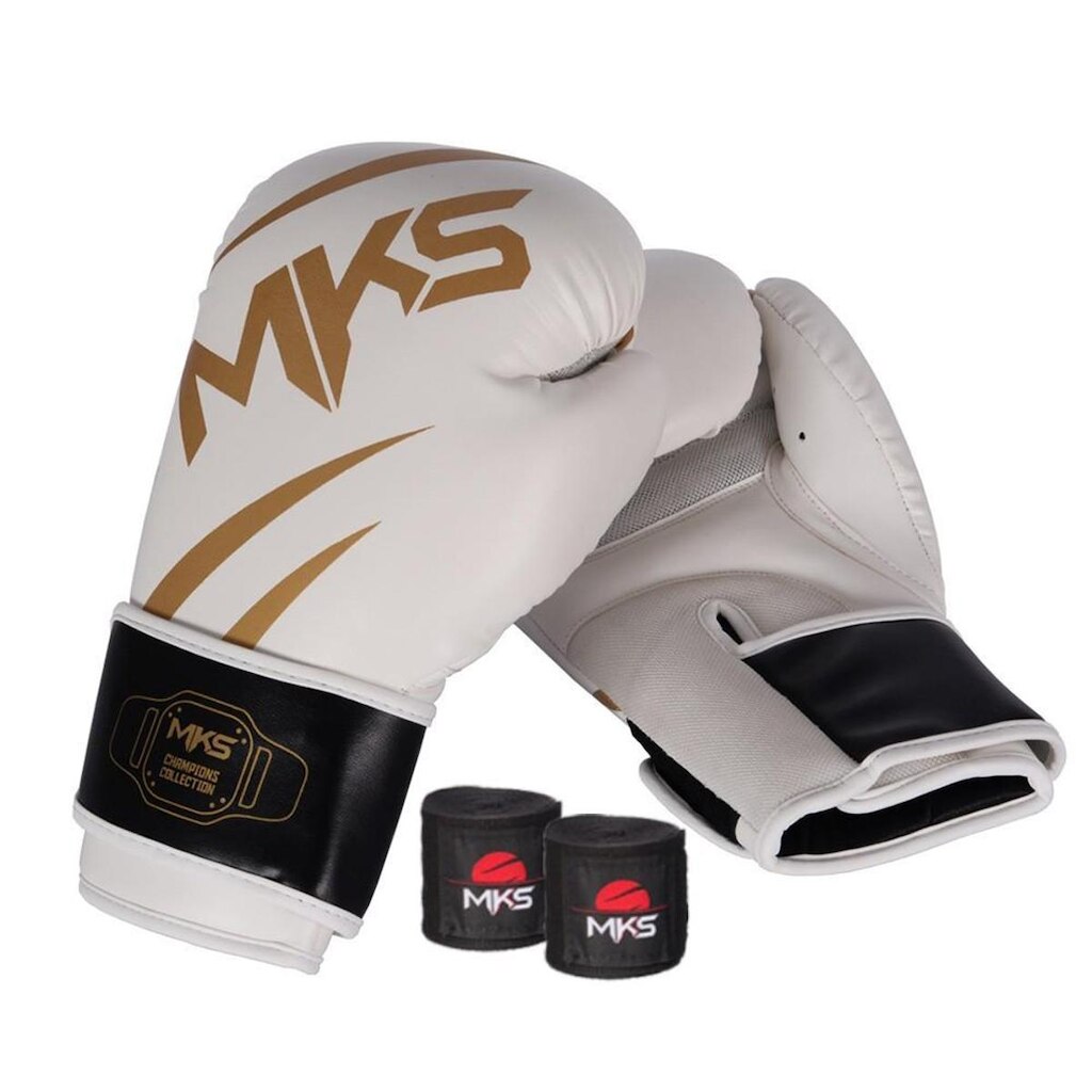 Kit Luva de Boxe MKS Champions V3 + Bandagem 2,55m