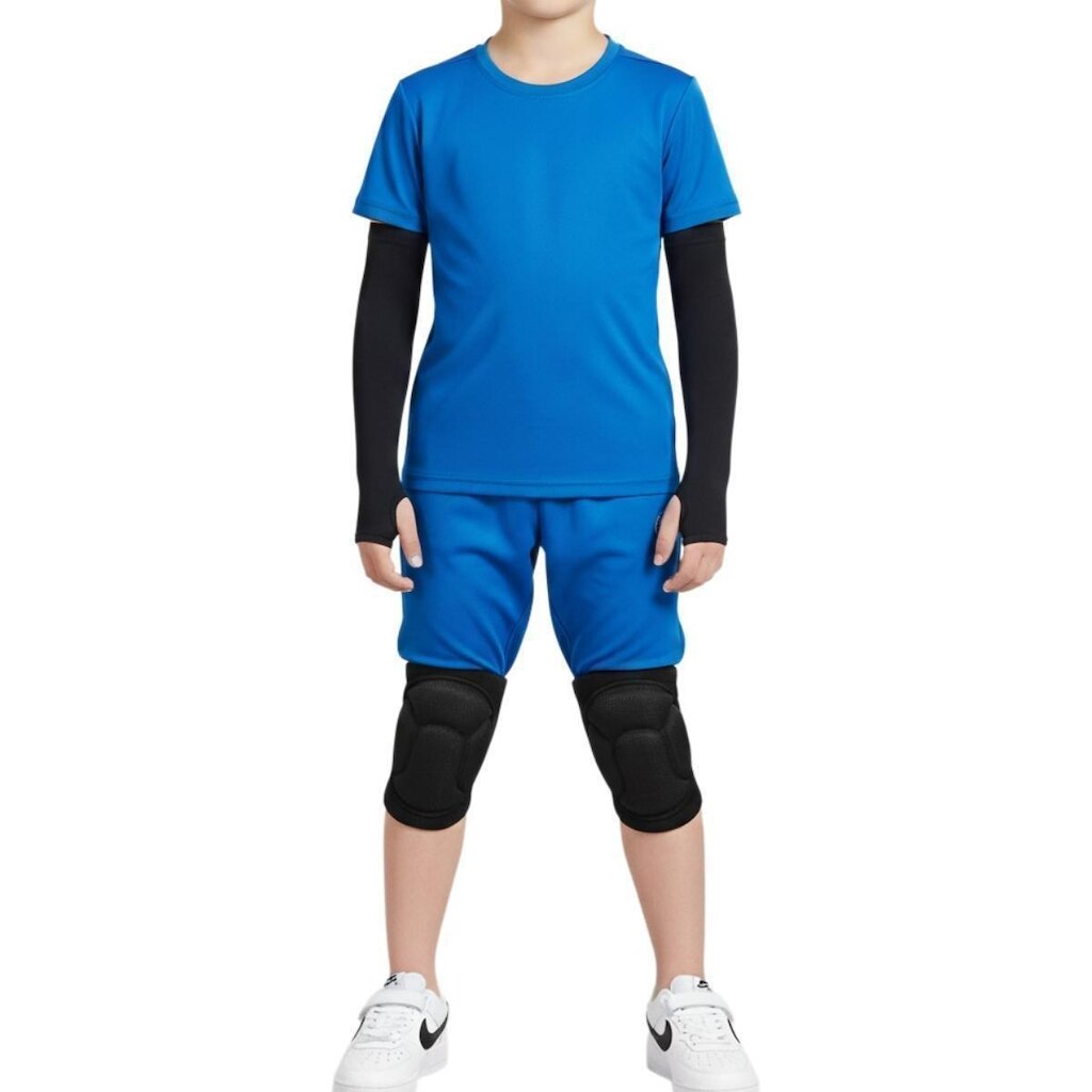 Kit Manguito Proteção UV50+ Manga Longa + Joelheira Juvenil Infantil Vôlei Futsal Handball