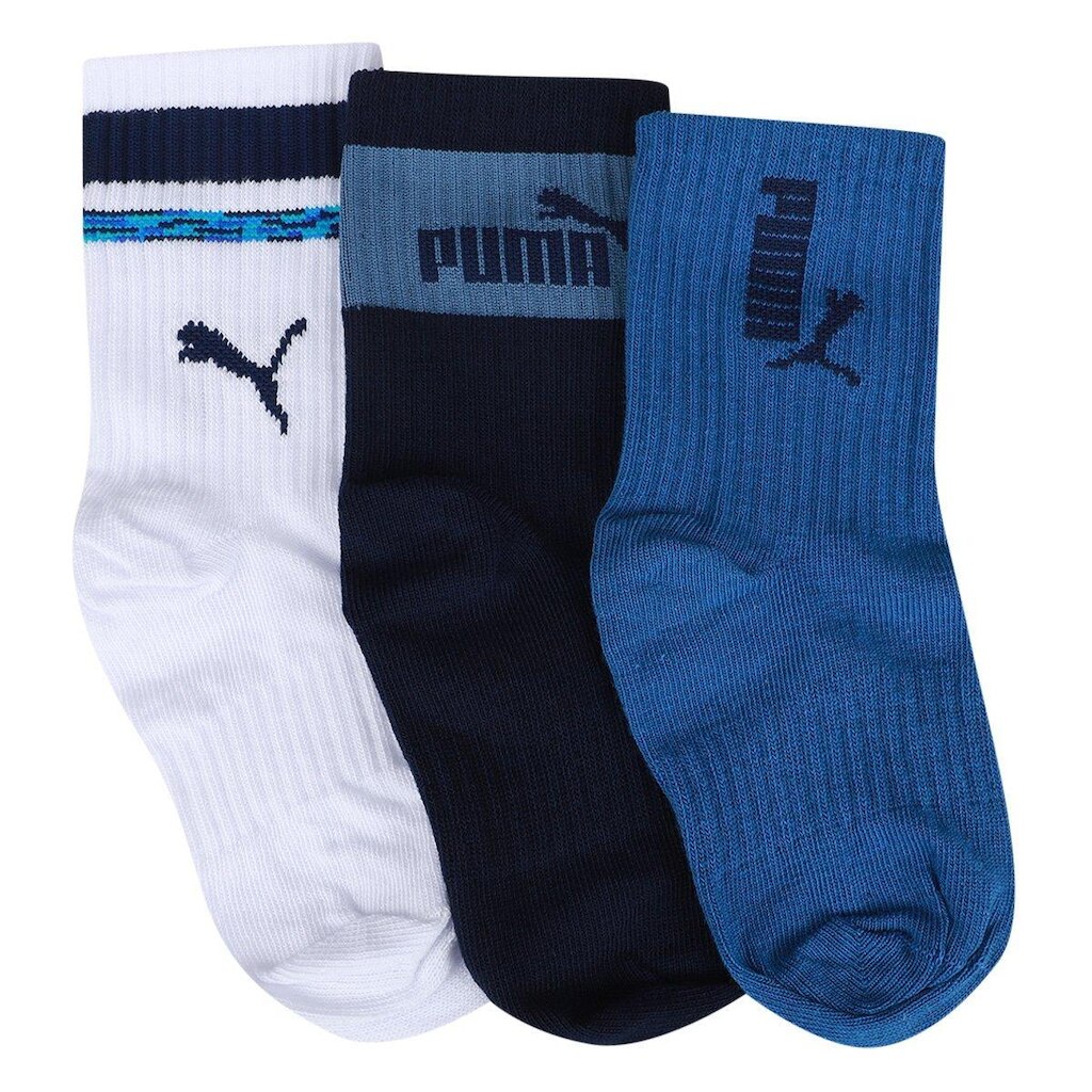 Kit Meia Cano Longo Infantil Puma C/ 3 Pares Menino