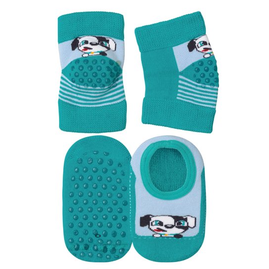 Kit Meia Infantil Lupo + Joelheira Masculina - Verde
