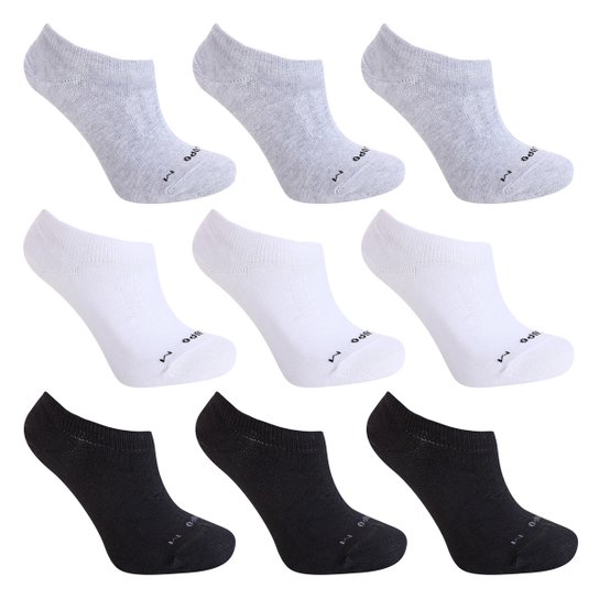Kit Meia Lupo Sport Sem Cano Pacote com 9 Pares - Branco+Preto Menor preço em Kit Meia Lupo Sport Sem Cano Pacote com 9 Pares - Branco+Preto