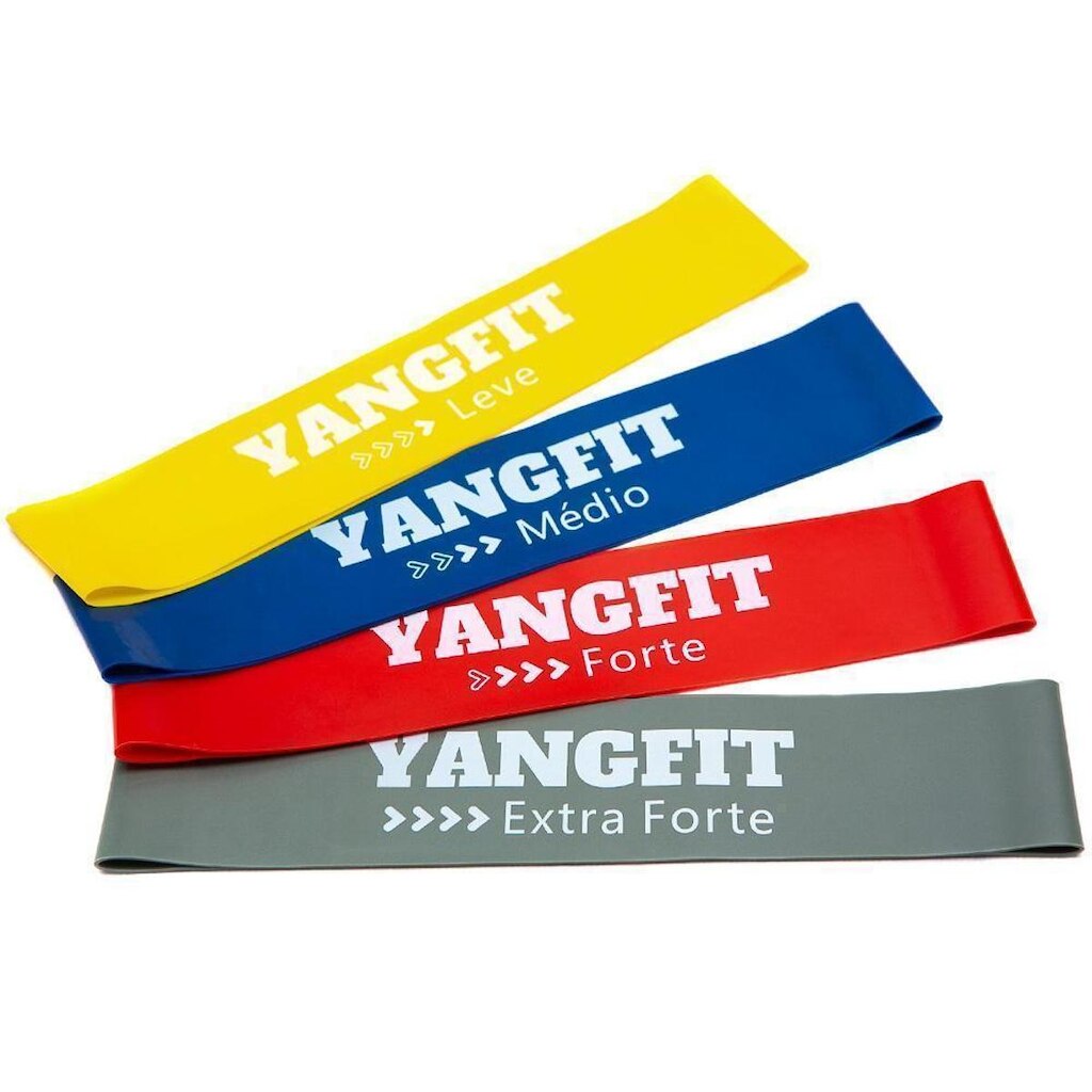 Kit Mini Band Faixa Elástica Circular 4 Intensidades Yangfit
