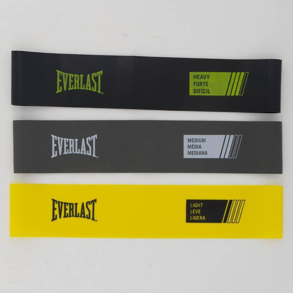 Kit Mini Bands Everlast Amarela Cinza e Preta