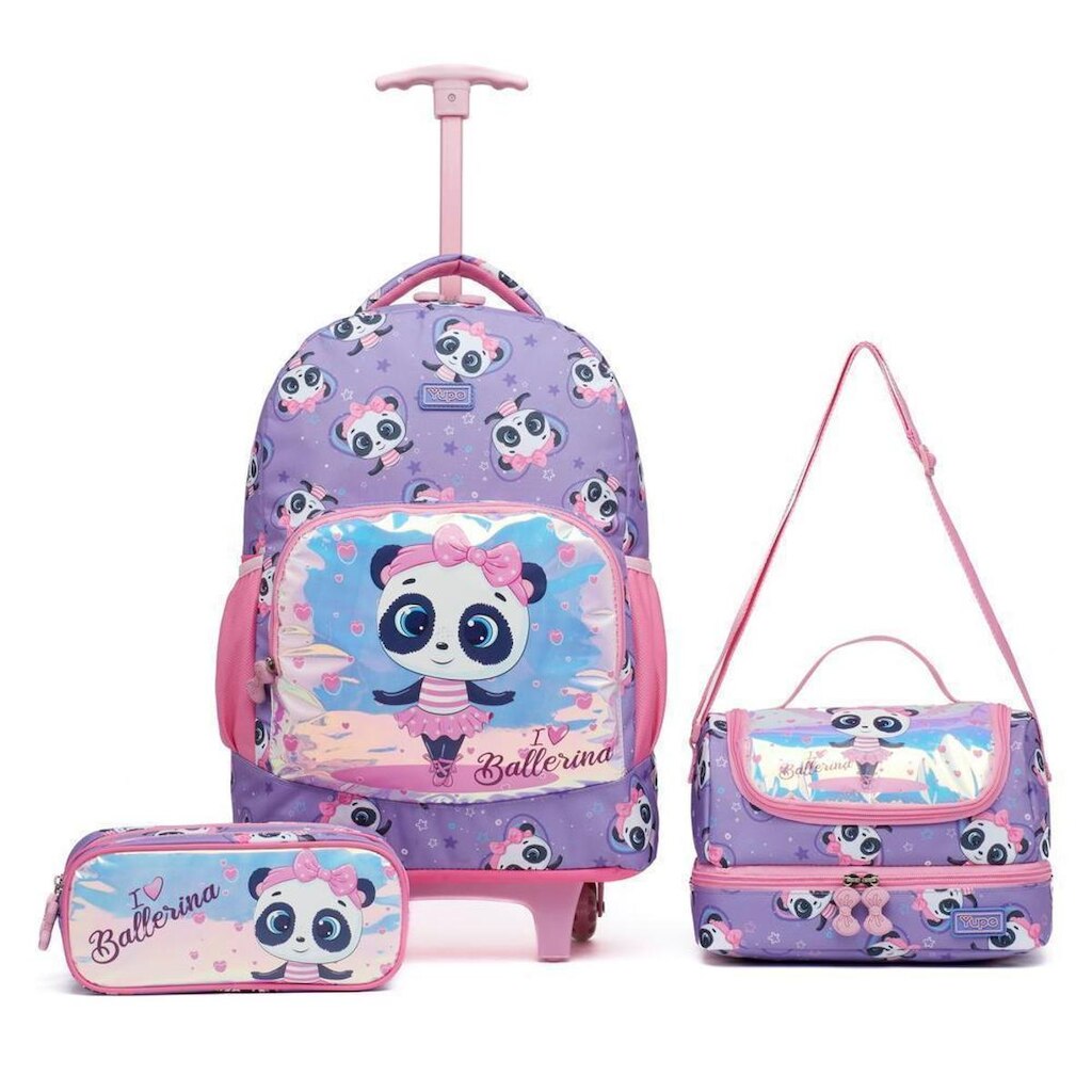 Kit Mochila Escolar Lancheira Infantil Estojo Resistente Yupe 33 Litros
