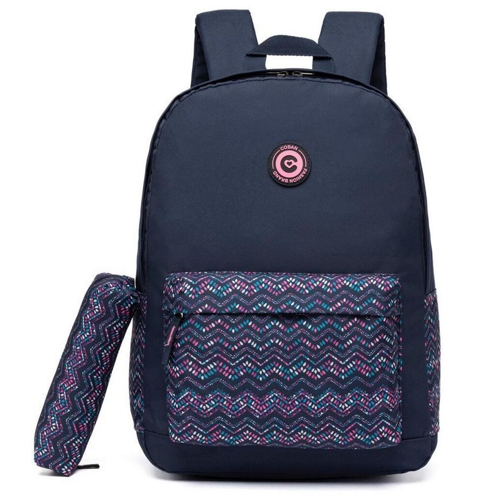 Kit Mochila Estojo Feminina  Faculdade Escolar Coban 15 Litros