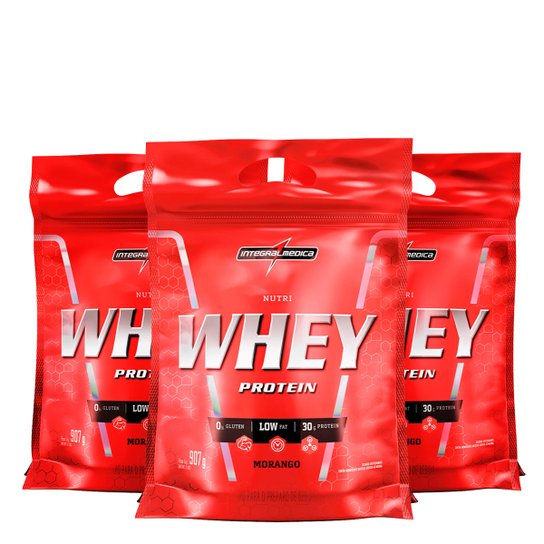 Kit Nutri Whey Protein 3x 907 g Refi - IntegralMédica -