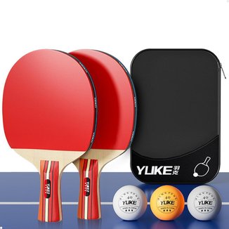 Kit Ping Pong 2 Raquete Tênis de Mesa 3 Bolinha com Estojo Lorben GT6324
