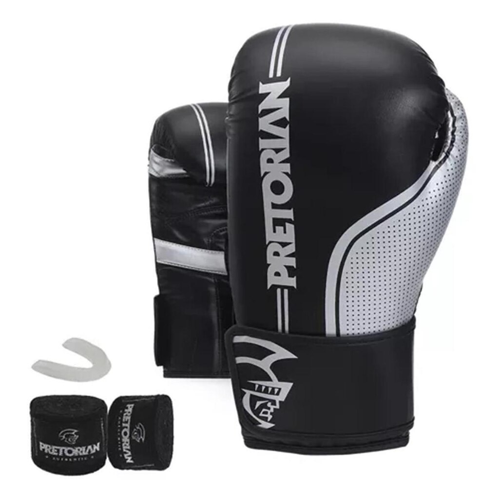 Kit Pretorian First FX Boxe Muay Thai Luva Bandagem Protetor