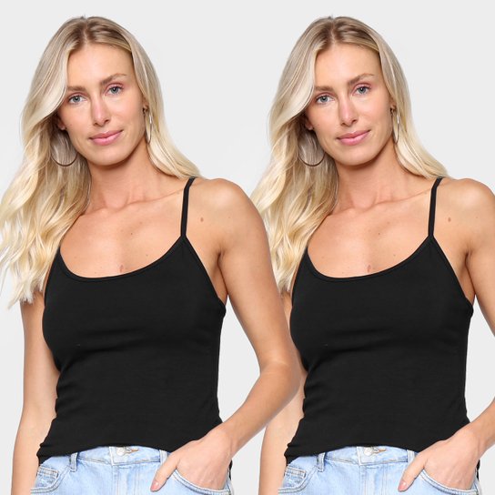 Kit Regata Burn Básica Alcinha Feminina C/ 2 Peças - Preto Menor preço em Kit Regata Burn Básica Alcinha Feminina C/ 2 Peças - Preto