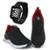 Kit Tênis Esportivo It Shoes Masculino + Relógio Digital - Preto+Vermelho