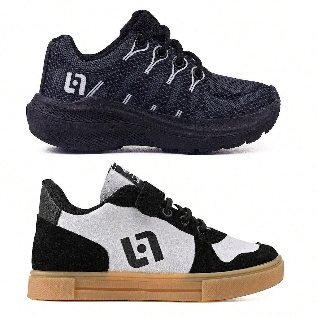 Kit Tênis Infantil De Led Casual Escolar Meninos Basico Street Jogger