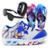 Kit Tênis Led Infantil Menino Masculino Sonic + Chinelo + Relógio + Óculos - Branco