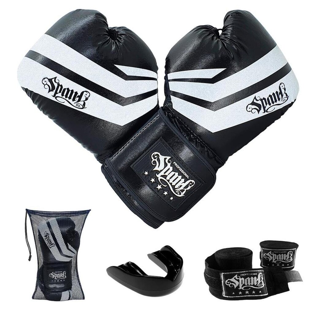 KIT Treino Boxe CONFY Spank - Preto - 10 oz