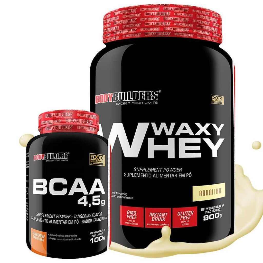 Kit Whey Protein Waxy Whey 900g + BCAA 100g - Bodybuilders