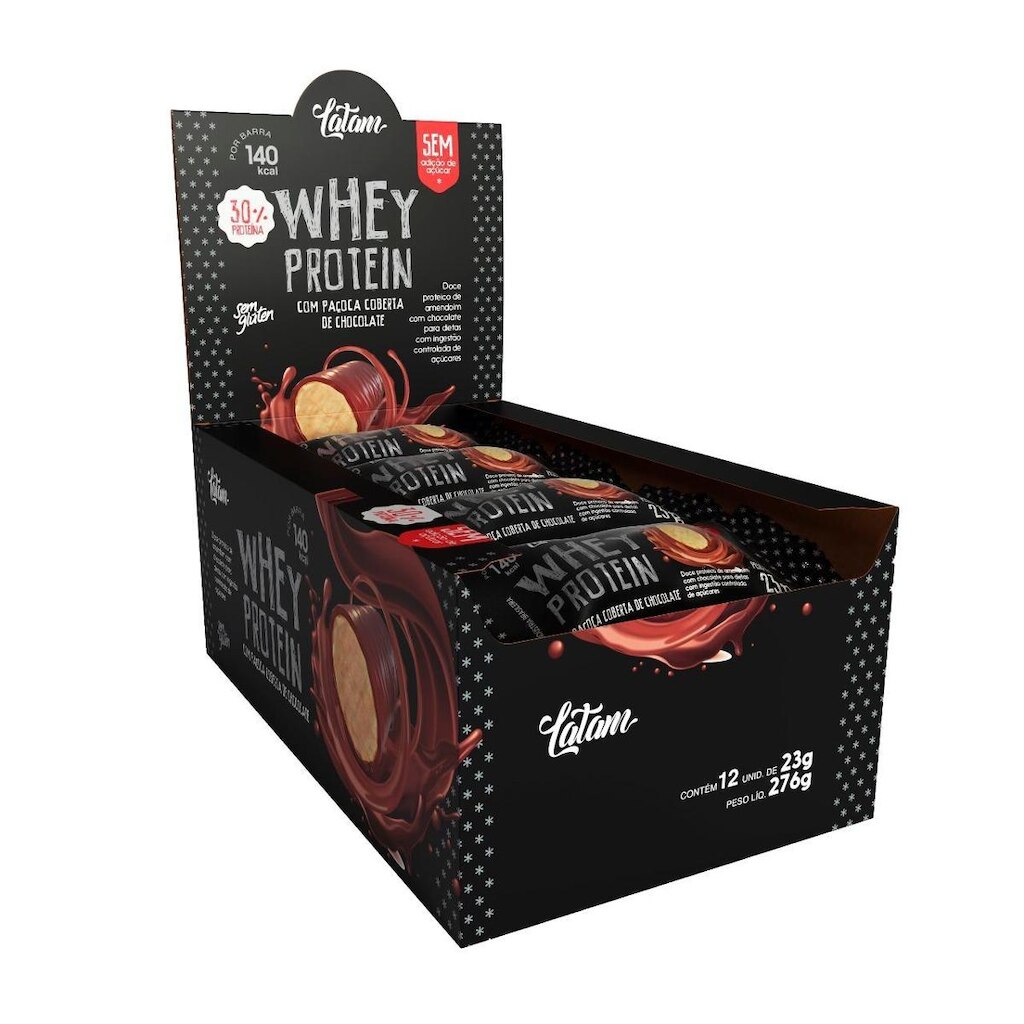 Latam Fit Pacoca C/ Whey Protein Chocolate Zero 12 Unidades