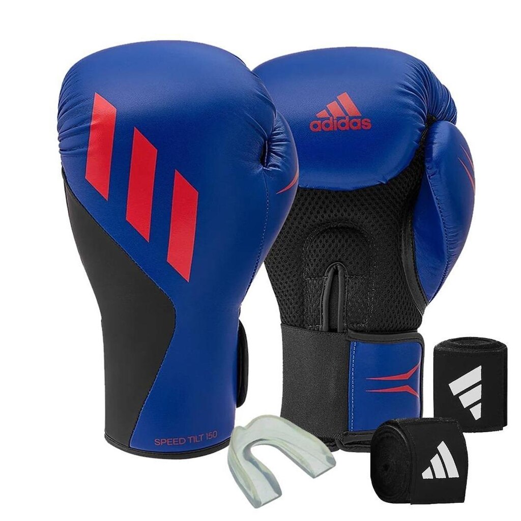 Luva de Boxe adidas Speed TILT 150 e Bandagem 2,55m e Bucal Simples