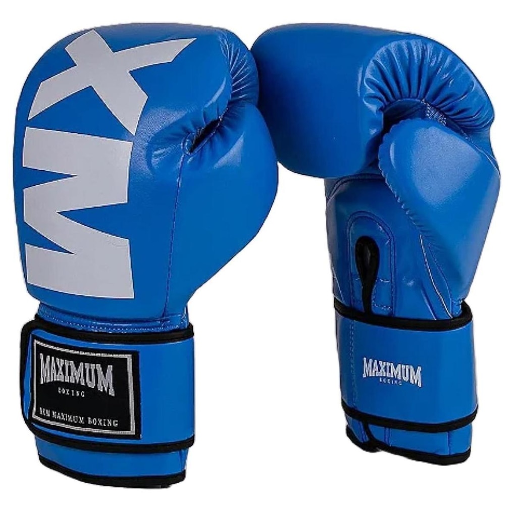 Luva de Boxe Maximum MXM Azul Iniciante Muay Thai Kickboxing