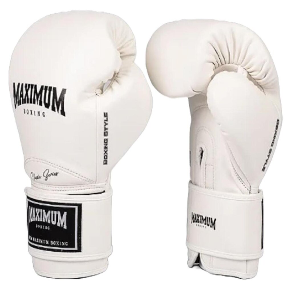Luva de Boxe Muay Thai Kickboxing New Classic Branco Maximum