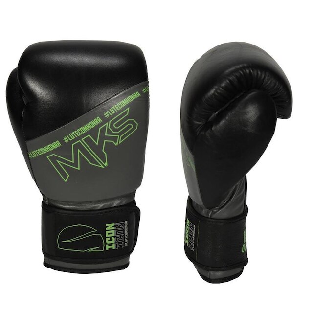 Luva de Boxe Muay Thai Profissional Couro MKS Icon