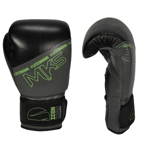 Luva de Boxe Muay Thai Profissional Couro MKS Icon